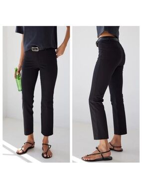 AYR The Daily Dose Bi-Stretch High Rise Ankle Pants Black size 33